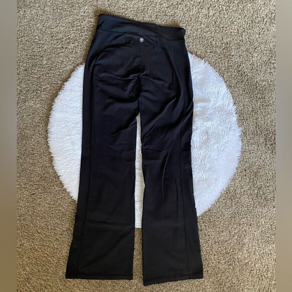 Athleta Black Bootcut Yoga Pants Stretchy Womens Size Medium Tall - Picture 2 of 7